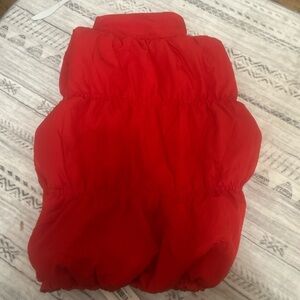 Women's Red Puffer Vest
